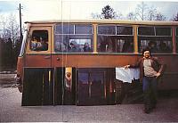 Андрей Волков с работами. Дом Творчества на озере Сенеж, 1981